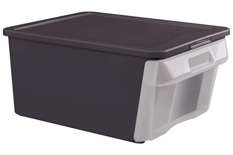 Универсальный ящик Econova Combo Box с откидной стенкой, 390х290х180 мм, 16,7 л черный 431264613