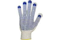 Хлопчатобумажные перчатки с ПВХ точкой Bull, 10 класс, 5 нитей, белые, 5 пар PRX1051