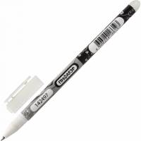 Гелевая ручка ПИФАГОР стираемая черная, двухцветный корпус, узел 0.5 мм, линия 0.35 мм 142497
