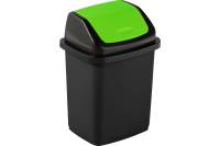 Контейнер для мусора Элластик-Пласт Комфорт 18 л, черный/салатовый ЭП 514794