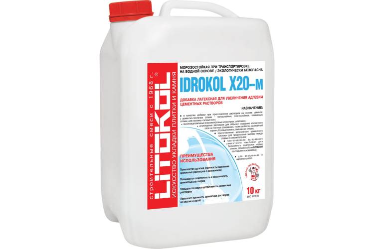 Латексная добавка LITOKOL IDROKol X20-м, 10 кг can 119300002