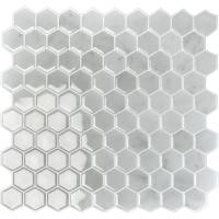 Комплект полимерной 3D плитки LAKO 30.5х30.5 см, 10 штук, Белая мозаика 1 LKD-AMZ014