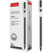 Гелевая ручка Hatber Gross черная, 0.5 мм, 12 шт 064537