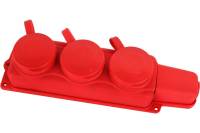 Штепсельная колодка Volsten Sb1-M3Z Red IP54 3 мест красная с заземлением модель РП 16-334 14439