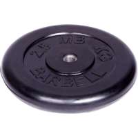 Обрезиненный диск Barbell d 26 мм, чёрный, 2.5 кг 412