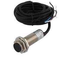 Диффузионный фотодатчик INNOCONT М18x1, зона срабатывания до 50 см, -10 +60 С, 12…24 VDC, IP67, выход: PNP NO + NC, макс. ток 200 мА, время реакции 3 мс, кабель 2 м PES-D18-POC50D (cable)