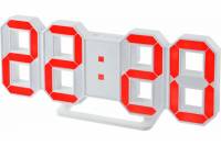 Часы будильник PERFEO LED LUMINOUS белый корпус красная подсветка PF 663 30 010 070
