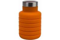 Силиконовая складная бутылка для воды с крышкой BRADEX  500 мл, оранжевая TK 0268