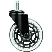 Мебельное силиконовое колесо А5 45075Th 75 мм, штыревое крепление, двойной шарикоподшипник 1006422
