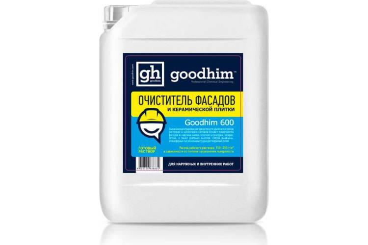 Очиститель фасадов и керамической плитки Goodhim 600 концентрат 1:5, 5л 38832