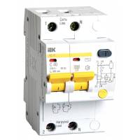 Автоматический выключатель дифференциального тока IEK 2п 3.5модуля C 40A 300mA тип AC 4.5kA АД-12 ИЭК MAD10-2-040-C-300