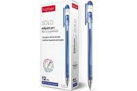 Шариковая ручка Hatber Solo синяя, 0.7 мм игольчатый пишущий узел, 12 шт 058613