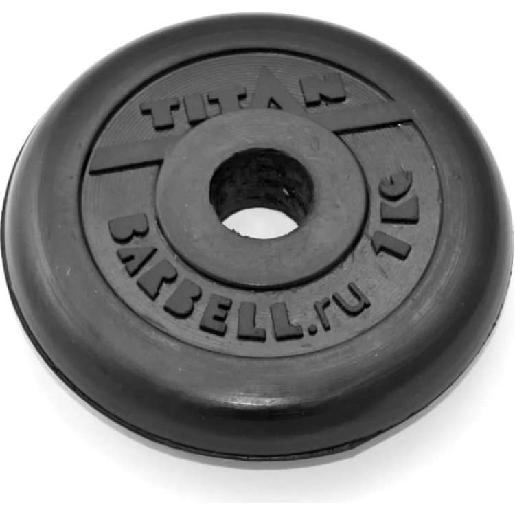 Обрезиненный диск ООО "Верхнеуральский завод РТИ" Barbell Титан, 1 кг, 26 мм T1RD26B
