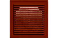 Решетка вентиляционная вытяжная с рамкой (250x250 мм; коричневая) ВИЕНТО 2525ВРкор