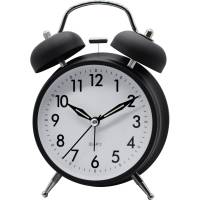Часы-будильник Apeyron подсветка, черный матовый, металл, 15.9x11.5 см, бесшумные с плавным ходом, батарейка 1АА MLT2207-256-3