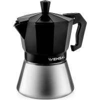 Гейзерная кофеварка VENSAL 3201VS 6 чашек, материал алюминий, нержавеющая сталь, подходит индукции VS3201