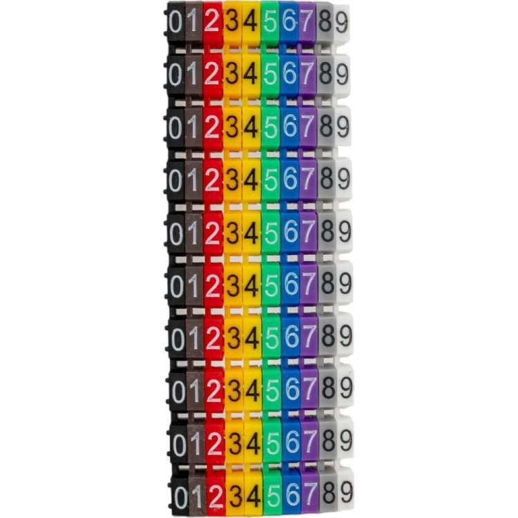 Маркеры HLT наборные – комплект цифр («0»-«9») 6 мм² (100 шт.) 084-08-164