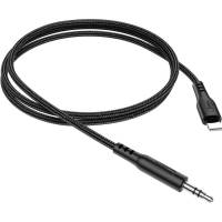 Аудио кабель Hoco UPA18, Lightning - джек 3.5, 1м, черный, 6931474755957