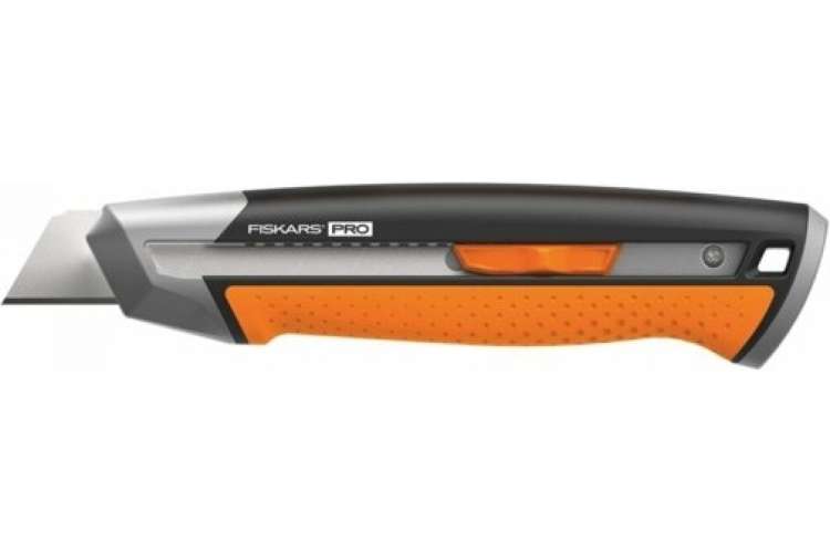 Строительный нож с выдвижным сменным лезвием Fiskars 25мм CarbonMax 1027228