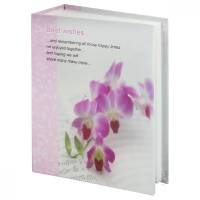 Фотоальбом BRAUBERG Орхидеи, на 100 фотографий 10х15 см, твердая обложка, бело-розовый, 390663