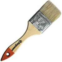 Плоская кисть Петрович 63 мм, натуральная щетина, деревянная лакированная ручка 4100000188