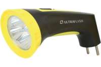 Аккумуляторный фонарь Ultraflash LED3804M 220В, черный/желтый, 4 LED, SLA, пластик, коробка 12867