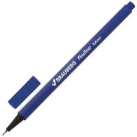 Ручка 12 шт в упаковке BRAUBERG капиллярная линер Aero СИНЯЯ трехгранная металлич. наконечник 04мм  142253