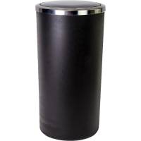 Урна для мусора PRIMANOVA LENOX 35 л, пластик, вращающаяся крышка из нержавейки, круглая, чёрная M-E48-06