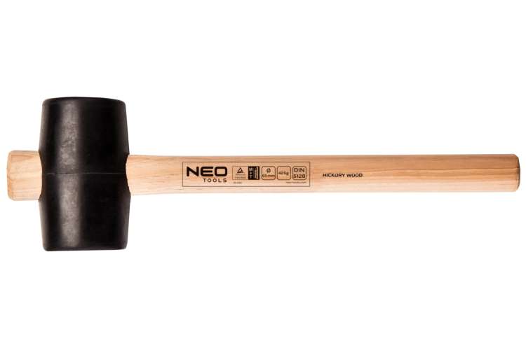 Резиновая киянка (65 мм, 425 г, рукоятка из гикори) NEO Tools 25-052
