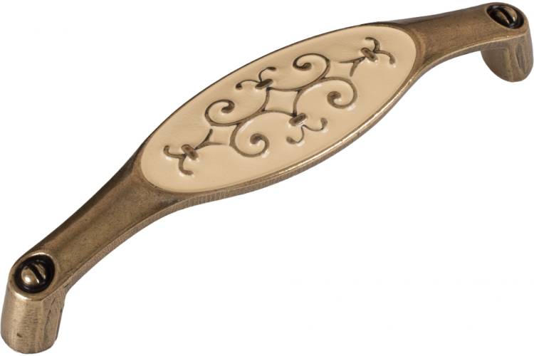 Ручка скоба ОФК 1150-128 ст.бронза+кремовый 1755