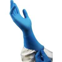 Нитриловые перчатки c текстурированными пальцами Puretech Neutrino Protect 30см L, голубые, 50пар G3053