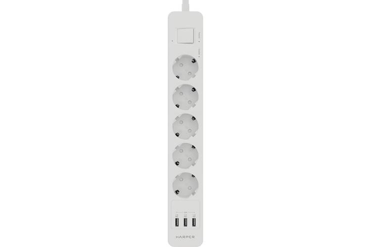 Удлинитель с USB зарядкой HARPER UCH-560 White H00003014