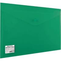 Папка-конверт 10 шт в упаковке BRAUBERG с кнопкой  А4 до 100 л непрозрачная зеленая СВЕРХПРОЧНАЯ 02 мм  221363