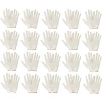 Трикотажные перчатки КОРДЛЕНД хлопок, 5-ти нитка, белые, 20 пар, 10-й класс, M, 39-41 гр, без покрытия PER-00031.20