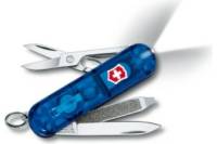 Нож-брелок Victorinox Classic SwissLite 0.6228.T2 58 мм, 7 функций, синий полупрозрачный