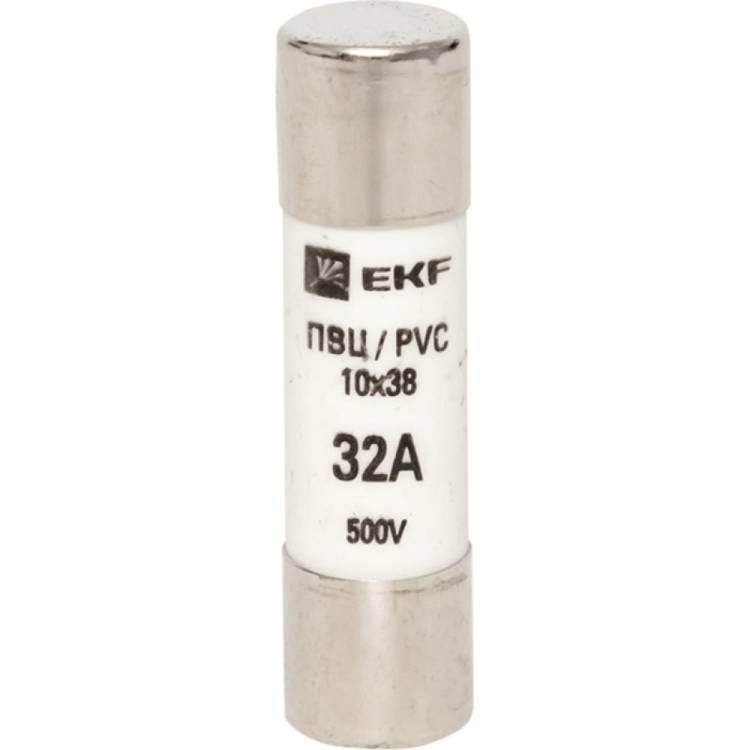 Цилиндрическая плавкая вставка EKF ПВЦ, 32А 20 шт PROxima pvc-10x38-32