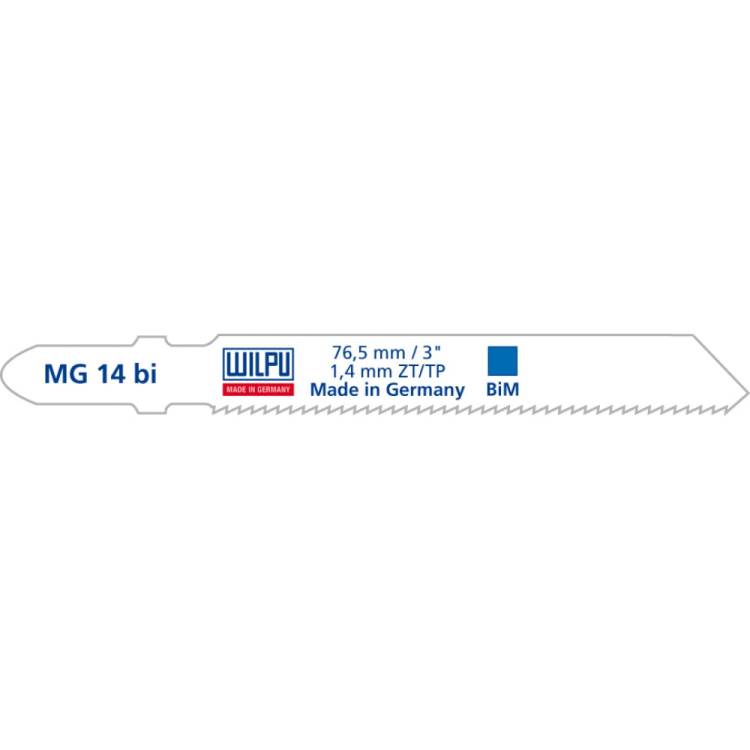 Пилка по металлу MG 14 bi (5 шт; 76.5х7.8х1 мм; 55 мм; 18 TPI; BiM) WILPU 258100005