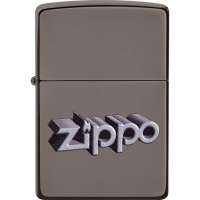 Зажигалка Zippo Design с покрытием Black Ice, латунь/сталь, чёрная, глянцевая, 38x13x57 мм 49417