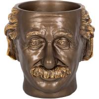 Кашпо для цветов голова мужчины BOGACHO Эйнштейн бронзового цвета с золотом 22722/бронзовый