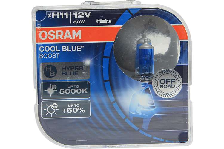 Автолампа OSRAM H11 80 PGJ19-2 +50% BLUE BOOST 5000K, 2шт 12V, 1, 10 62211CBB-HCB