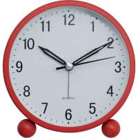 Часы-будильник Apeyron подсветка, красный, металл, ø11.5 см, бесшумные с плавным ходом, батарейка 1АА MLT2207-510-1