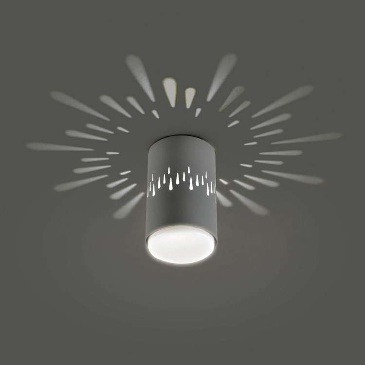 Накладной светильник FERON под лампу, ИВО, HL350 12W, 220V, GX53 и подсветка 4000K, белый 41453