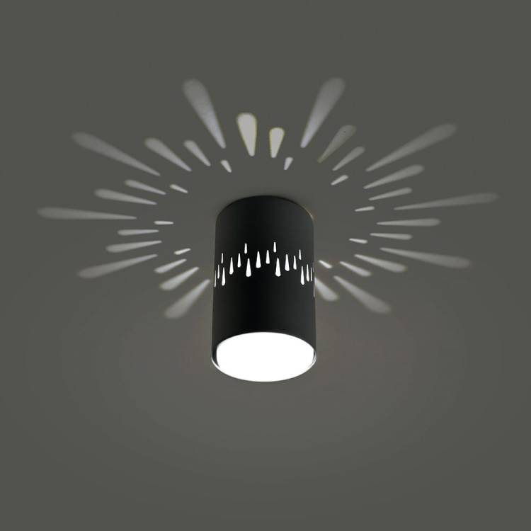 Накладной светильник FERON под лампу, ИВО, HL350 12W, 220V, GX53 и подсветка 4000K, черный 41454