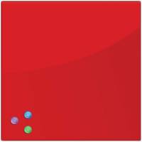 Магнитно-маркерная стеклянная доска, красная, 45х45 см, 3 магнита, BRAUBERG 236737