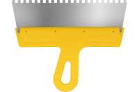 Фасадный зубчатый шпатель (250 мм, нержавеющая сталь, 6 мм, желтая ручка) Biber МАСТЕР 35185 тов-176012