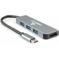 Комбо-адаптер интерфейсов Cablexpert USB-C (вилка) 2-в-1 (хаб + HDMI) A-CM-COMBO2-01