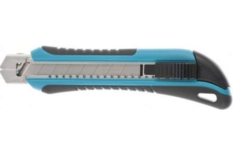 Нож 170 мм обрезиненный ABS - корпус, выдвижное сегментное лезвие 18 мм GROSS 78893