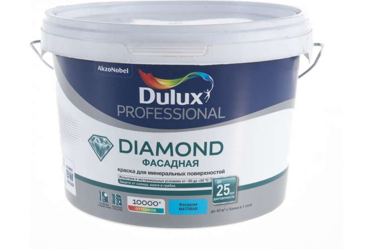 Фасадная краска DULUX гладка для минеральных поверхностей, матовая, Баз BW 2,5л 5183700