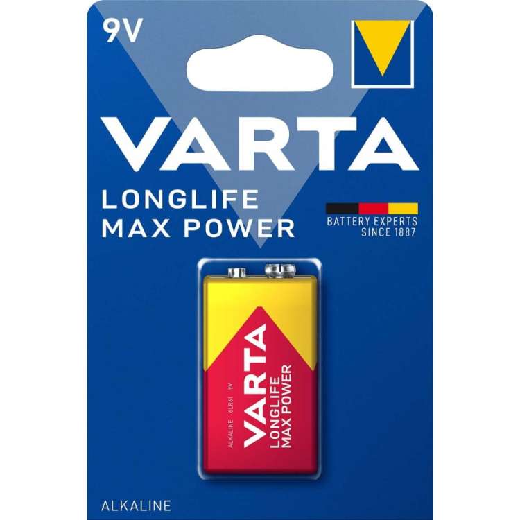 Батарейка Varta LONGLIFE MAX POWER (MAX TECH) Крона 6LR61 BL1 Alkaline 9V (1/10/50) 04722101401
