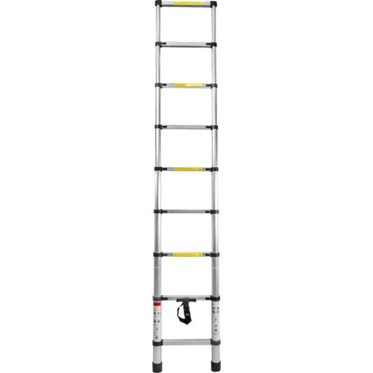 Телескопическая алюминиевая односекционная лестница Forsage 2.6 м, 9 ступеней F-UP260